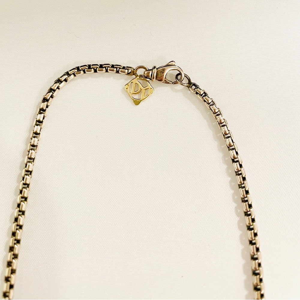 David Yurman Sterling & 14k Gold Diamond Albion Dome 18’’Necklace Pendant - Picture 3 of 6